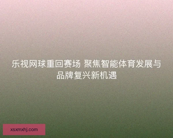 乐视网球重回赛场 聚焦智能体育发展与品牌复兴新机遇